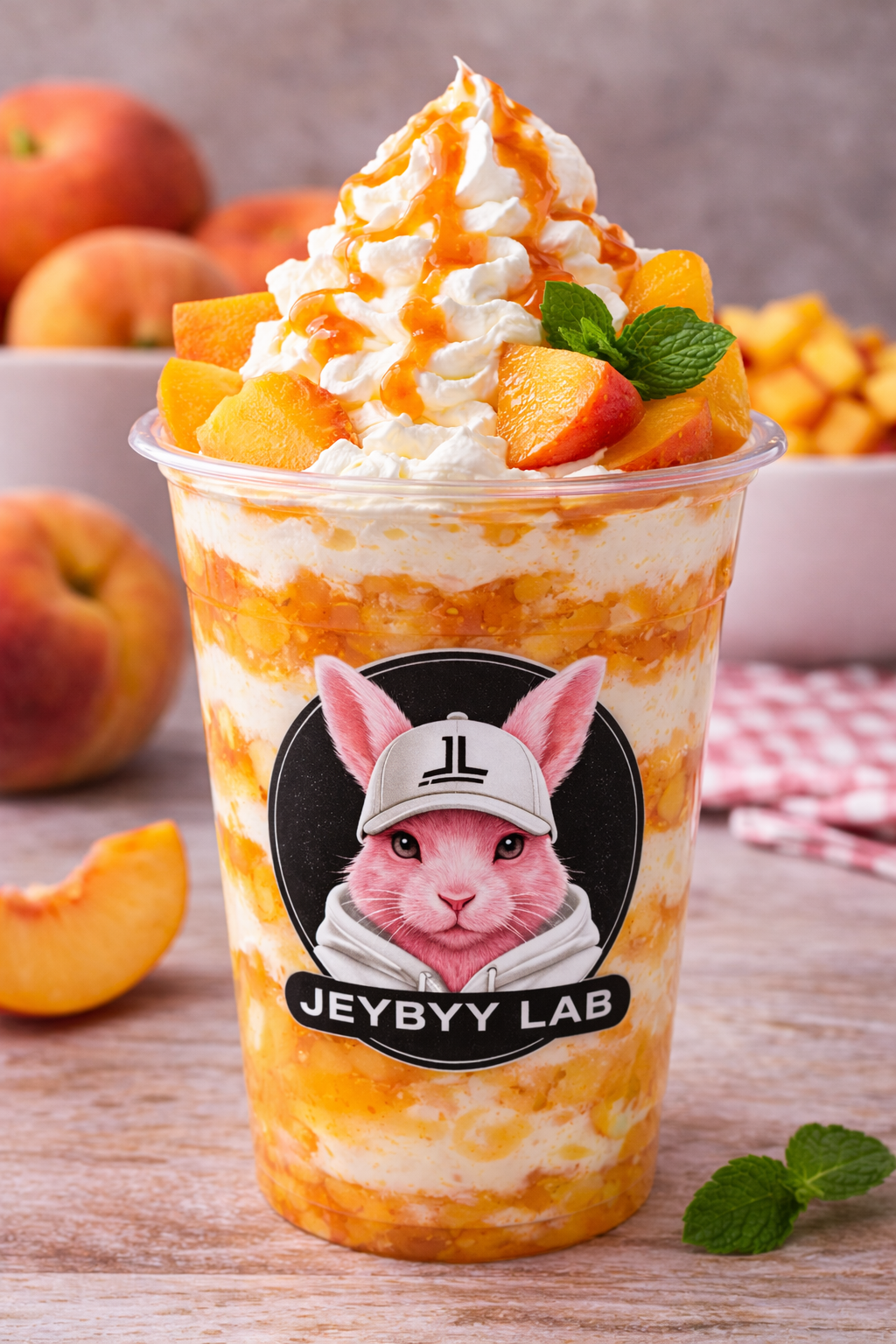 Melocotón 🍑 con crema